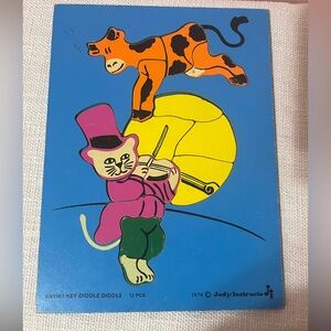 Hey Diddle Diddle Vintage Puzzle Art - Judy/Instructo -1974